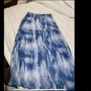 Aero blue clouded maxi skirt